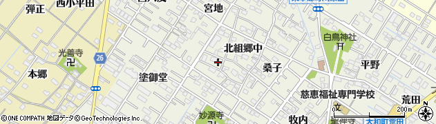 愛知県岡崎市大和町北組郷中103周辺の地図