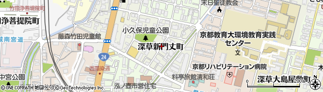 京都府京都市伏見区深草新門丈町周辺の地図