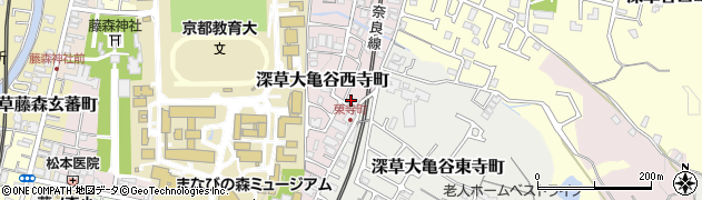 京都府京都市伏見区深草大亀谷西寺町67周辺の地図