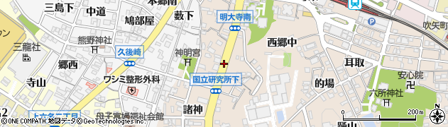 愛知県岡崎市明大寺町菩提円周辺の地図