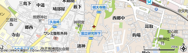 愛知県岡崎市明大寺町（菩提円）周辺の地図