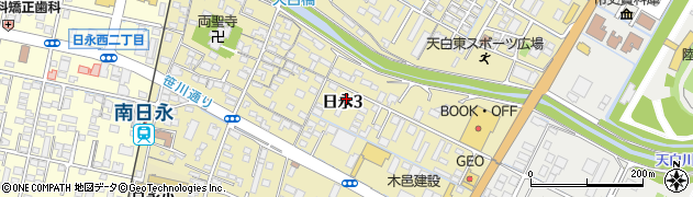 三重県四日市市日永周辺の地図