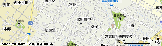 愛知県岡崎市大和町北組郷中72周辺の地図
