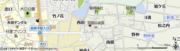 愛知県知多市金沢北根42周辺の地図