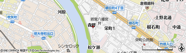 愛知県岡崎市朝日町周辺の地図