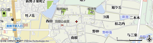 愛知県知多市金沢北根90周辺の地図