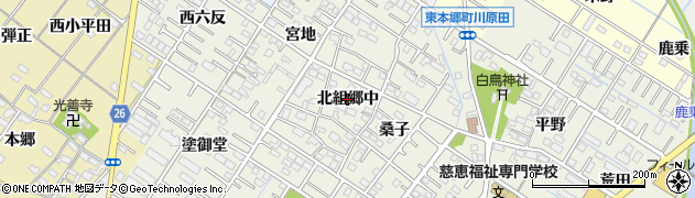 愛知県岡崎市大和町（北組郷中）周辺の地図