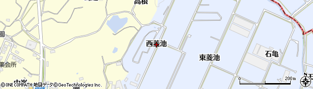 愛知県阿久比町（知多郡）板山（西菱池）周辺の地図