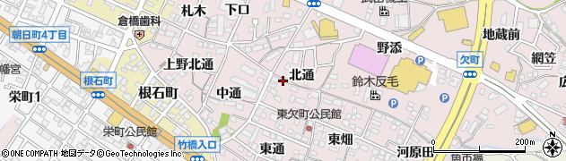 愛知県岡崎市欠町北通周辺の地図