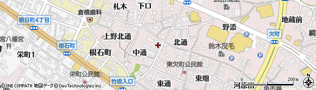 愛知県岡崎市欠町北通23周辺の地図