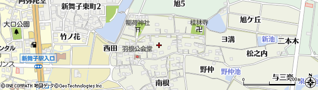 愛知県知多市金沢北根周辺の地図
