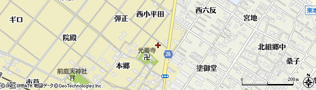 愛知県岡崎市新堀町（東小平田）周辺の地図