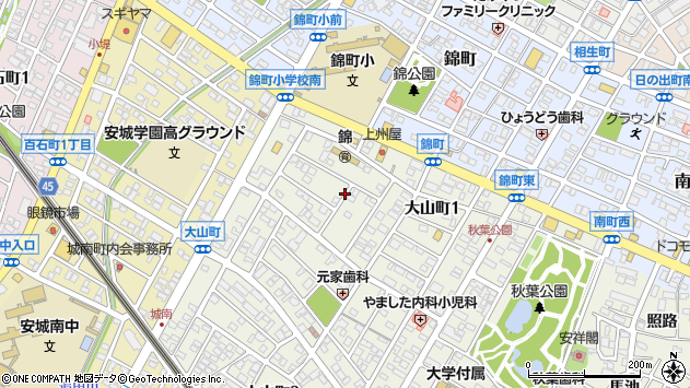 〒446-0042 愛知県安城市大山町の地図