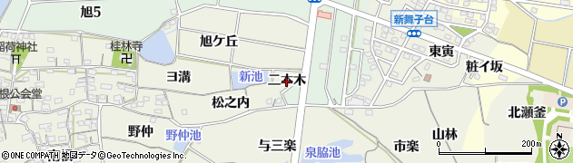 愛知県知多市金沢（二本木）周辺の地図