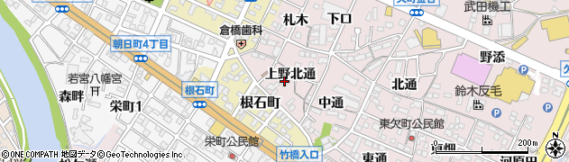 愛知県岡崎市欠町（上野北通）周辺の地図