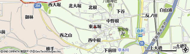 愛知県阿久比町（知多郡）白沢（東大堀）周辺の地図