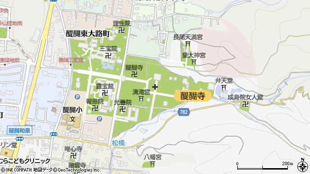 〒601-1324 京都府京都市伏見区醍醐伽藍町の地図