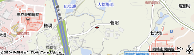 愛知県岡崎市洞町（菅沼）周辺の地図