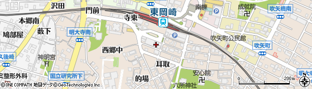 東岡崎駅南駐車場周辺の地図