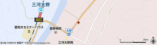 愛知県新城市大野上野周辺の地図