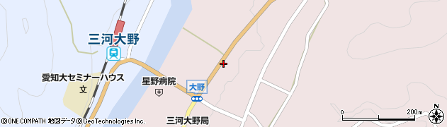 愛知県新城市大野（上野）周辺の地図