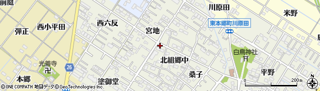 愛知県岡崎市大和町北組郷中7周辺の地図