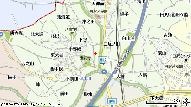 〒470-2201 愛知県知多郡阿久比町白沢の地図