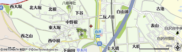 愛知県阿久比町（知多郡）白沢（庵之下）周辺の地図