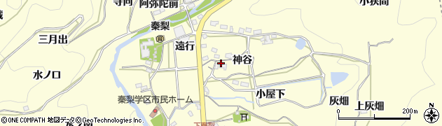 愛知県岡崎市秦梨町（神谷）周辺の地図