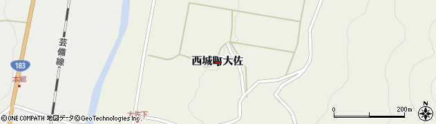 広島県庄原市西城町大佐周辺の地図