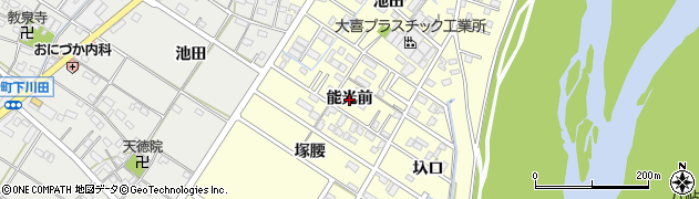愛知県岡崎市渡町（能光前）周辺の地図