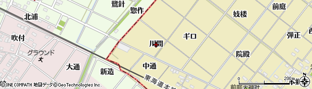 愛知県岡崎市新堀町（川間）周辺の地図