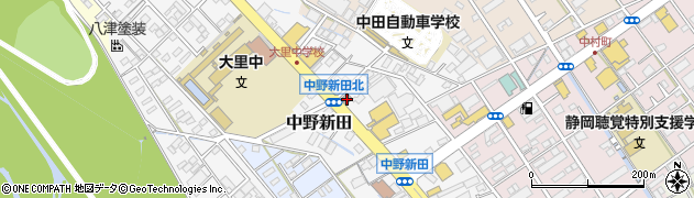静岡中野郵便局周辺の地図