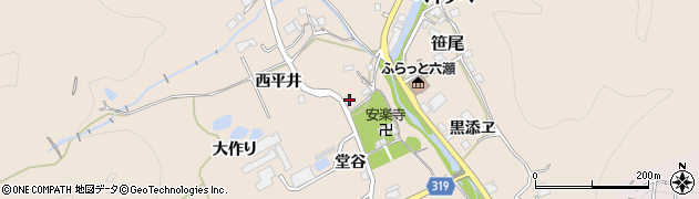兵庫県猪名川町（川辺郡）笹尾（堂谷）周辺の地図