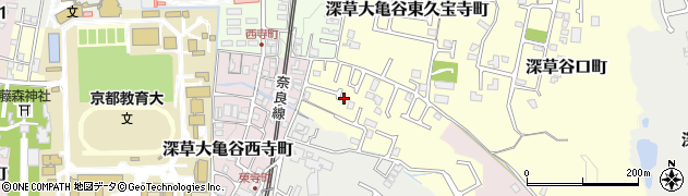 京都府京都市伏見区深草大亀谷大谷町周辺の地図