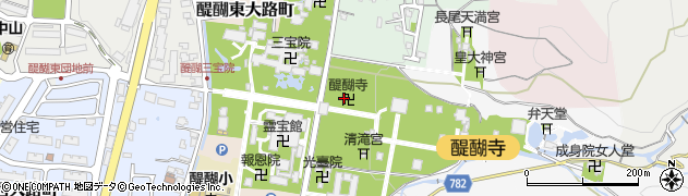 醍醐寺周辺の地図