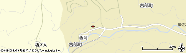 愛知県岡崎市古部町（西河）周辺の地図
