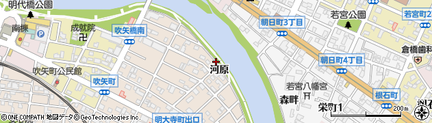 愛知県岡崎市明大寺町河原周辺の地図