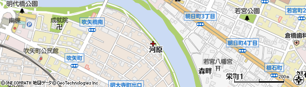 愛知県岡崎市明大寺町（河原）周辺の地図