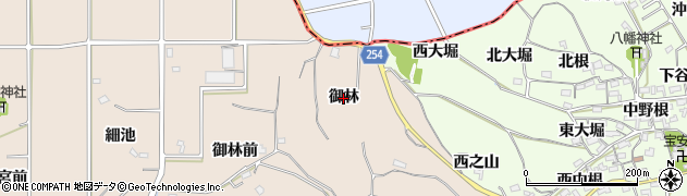 愛知県阿久比町（知多郡）草木（御林）周辺の地図