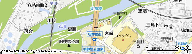 愛知県岡崎市上六名町（林）周辺の地図