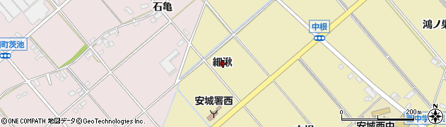 愛知県安城市福釜町細湫周辺の地図