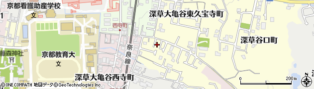 京都府京都市伏見区深草大亀谷大谷町2周辺の地図
