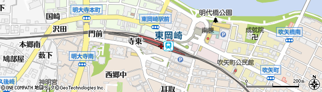 東岡崎駅周辺の地図