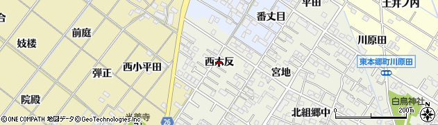 愛知県岡崎市大和町（西六反）周辺の地図