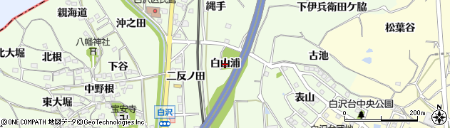 愛知県阿久比町（知多郡）白沢（白山浦）周辺の地図