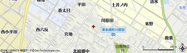 愛知県岡崎市大和町（上河原）周辺の地図
