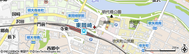 東岡崎駅東周辺の地図