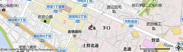 愛知県岡崎市欠町札木周辺の地図
