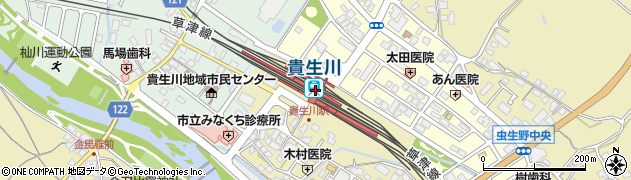貴生川駅周辺の地図